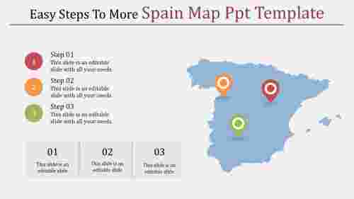 spain map ppt template-Easy Steps To More Spain Map Ppt Template